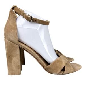 Sam Edelman Suede Sandals Oatmeal Strappy Yancy Size 10 FLAW See Photos